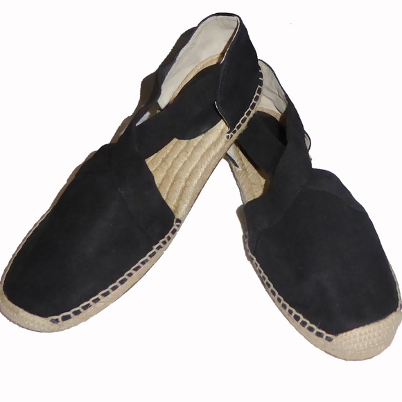 WOMENS MICHAEL KORS DANA ESPADRILLE BLACK CANVAS SHOES SIZE 9.5M 9.5 - Picture 1 of 5